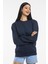 Süperlife Kadın Bisiklet Yaka Regular Kalıp Ince Pamuklu Sweatshirt SPR21K30 5