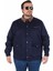 Büyük Beden Gabardin Mont Chaqueta Abrigo 25902 Lacıvert 3