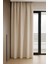 Koyu Krem - Modern Keten Fon Perde -Pilesiz - Tek Kanat - LLD110 1