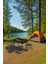 45X60 cm Kamp Sehpası + 4 Adet Lacivert Tabure Piknik, Bahçe Sehpası Katlanır Sehpa-Me-4l 1