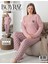 Kadın Pamuk'lu Düğme Yaka Raporlu Interlok Kışlık Battal Pijama Takımı 05152 - 1 Adet 3