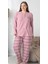 Kadın Pamuk'lu Düğme Yaka Raporlu Interlok Kışlık Battal Pijama Takımı 05148 - 1 Adet 2