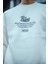 Kışlık Bisiklet Yaka Ön ve Arka Baskılı Sweatshirt - Beyaz 2