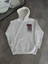 Uzun Kol Kapüşonlu Ön ve Arka Baskılı Sweatshirt - Beyaz 5