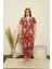 Kadın Pamuklu Cepli Kısa Kol Büyük Beden Pijama Takım Fuşya 2