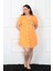 Büyük Beden Penye Düğmeli Turuncu Tunik Gecelik 1