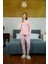 Kadın Penye Uzun Kol Pijama Takım Somon 2