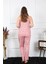 Kadın Büyük Beden Somon Ip Askılı Pijama Takım 5