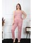 Kadın Büyük Beden Somon Ip Askılı Pijama Takım 1