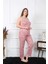 Kadın Büyük Beden Somon Ip Askılı Pijama Takım 2