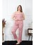 Kadın Büyük Beden Somon Ip Askılı Pijama Takım 3