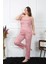 Kadın Büyük Beden Somon Ip Askılı Pijama Takım 4