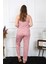 Kadın Büyük Beden Somon Ip Askılı Pijama Takım 5