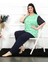 Kadın 5xl-6xl-7xl-8xl Büyük Beden Kısa Kol Pijama Takım Yeşil 2