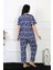 Kadın 5xl-6xl-7xl-8xl Büyük Beden Kısa Kol Pijama Takım Saks 4