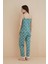 Kadın Pijama Takımı 80115 – İp Askılı & Uzun Alt – Dantelli Yaprak Desenli – Pegasus Kumaş – Yeşil 3