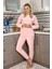 Kadın Kadife Pijama Takım Pembe 6