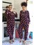 Polar Kadın Kapşonlu Pijama Takımı Bordo 6