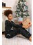Merry Christmas Polar Kadın Pijama Takımı Siyah 2