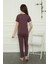 Kız Çocuk Penye Pijama Takım Mürdüm 4