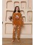 Kız Çocuk Polar Sütlü Kahve Pijama Takımı 3