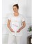 Kadın Kısa Kol Hamile Lohusa Pijama Takımı Ekru 4
