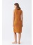 Kadın Kalın Askılı Penye Gecelik Hardal 4