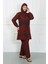 Büyük Beden Tesettür Mayo Bordo 2