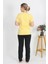 Kadın Kısa Kol Pamuk Penye Pijama Takım Sarı 4