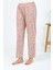 Kadın Penye Çiçek Desenli Tek Alt Pijama Pudra 4