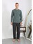 Erkek Penye Uzun Kol Pijama Takımı Haki 2