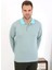 Erkek Polo Yaka Uzun Kol Penye Pijama Takımı Su Yeşili 2