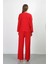 Kadın Bürümcük Kumaş Pijama Takım Kırmızı 4