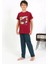 Erkek Çocuk Kısa Kol Penye Pijama Takım Bordo 4