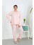 Kadın Büyük Beden Uzun Kol Penye Pijama Takımı Pembe 1