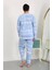Kadın Büyük Beden Uzun Kol Penye Pijama Takımı Mavi 2