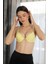 Kadın Destekli Balenli Taş Detaylı Sütyen Sarı 2