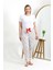 Kadın Pamuklu Büyük Beden Alt Pijama Ekru 1