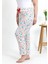 Kadın Pamuklu Büyük Beden Alt Pijama Ekru 3