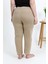 Kadın Pamuklu Büyük Beden Alt Pijama Bej 7