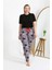 Kadın Pamuklu Büyük Beden Alt Pijama Somon 5