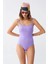 Kadın Lila Minimal Askılı Tek Parça Mayo 4