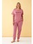 Kadın Somon Go Getter Yazılı Büyük Beden Pijama Takımı 2