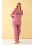 Kadın Somon Go Getter Yazılı Büyük Beden Pijama Takımı 4