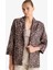 Loose Fit Ceket Yaka Leopar Desenli Blazer Ceket E1483AX25AU 1