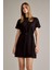 Bisiklet Yaka Kemerli Kısa Kollu Mini Süet Elbise G2750AX25AU 3
