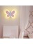 LED Kelebek Duvar Lambası 14W 85-265V Çocuk Yatak Odası Lambası Modern Kelebek Duvar Lambaları, Beyaz ve Mavi (Yurt Dışından) 2
