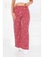 Desenli Beli Lastikli Bürümcük Pantolon Kirmizi - 27686 3