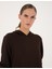 Kadın Kahverengi Oversize Modal Karışımlı Kapüşonlu Sweatshirt 50314972-VR029 2