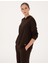 Kadın Kahverengi Oversize Modal Karışımlı Kapüşonlu Sweatshirt 50314972-VR029 3